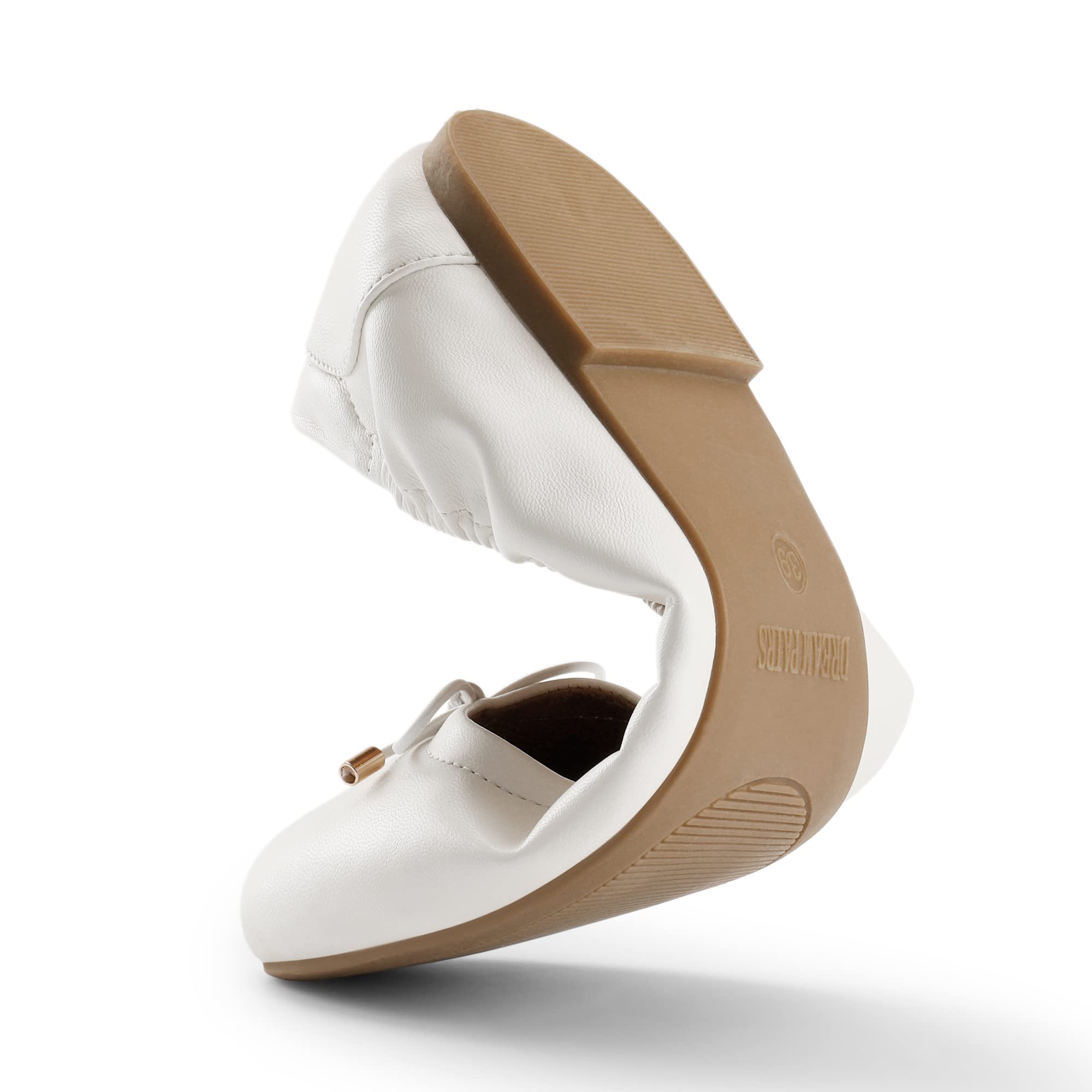 DREAM PAIRS Damskie baleriny, klasyczne, płaskie baleriny damskie, eleganckie, ze sznurowaną kokardką