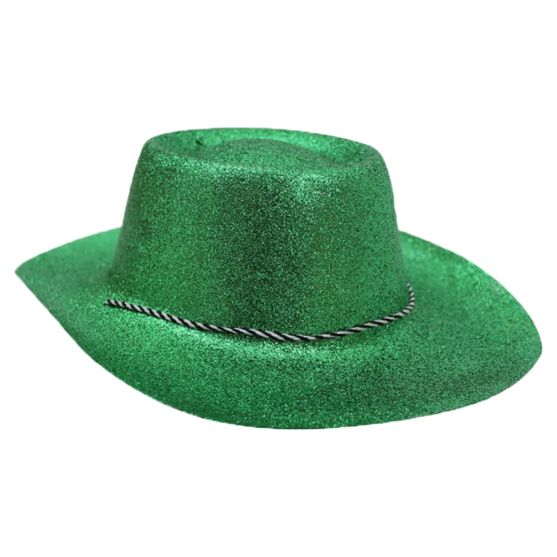 LARGE GREEN COLOURED GLITTER COWBOY HATS FANCY DRESS HATS (PACK OF 1) — image 1