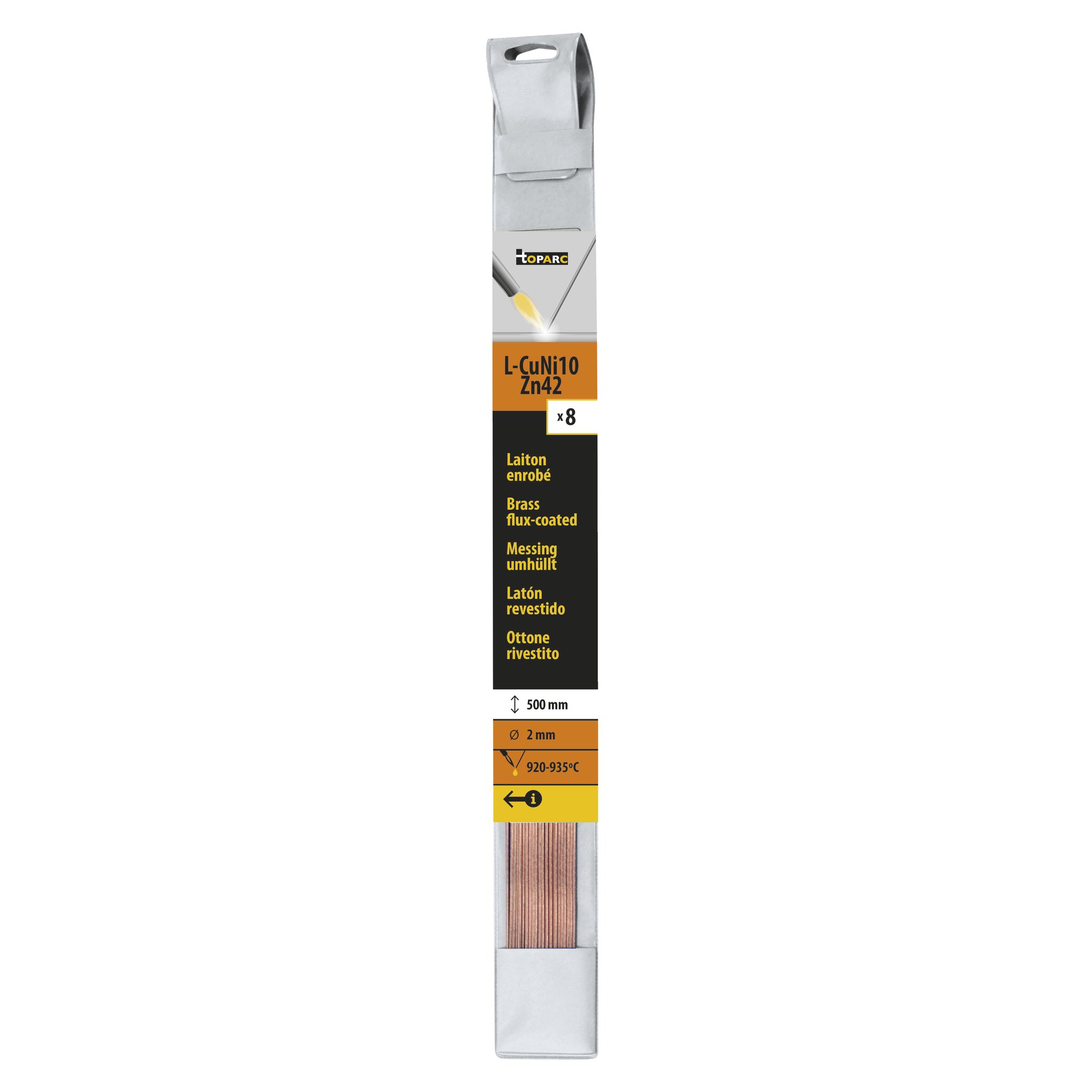 GYS - Baguettes Laiton Enrobee Ø 2, 0 - Lot de 8 - Longueur 500mm