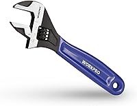 WORKPRO 6-Inch Adjustable Wrench - Cr-V Steel Black Oxide, M6-M16 Bolts, Dual Metric & SAE Scales for Home Garage DIY