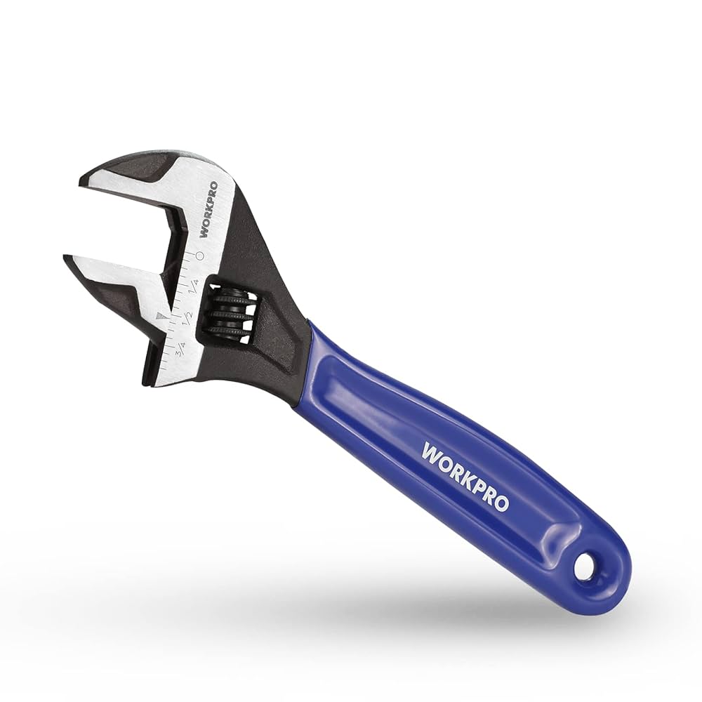 ケーナペルーPro. WORKPRO 6-Inch Adjustable Wrench, Wide Jaw Cr-V Steel Black
