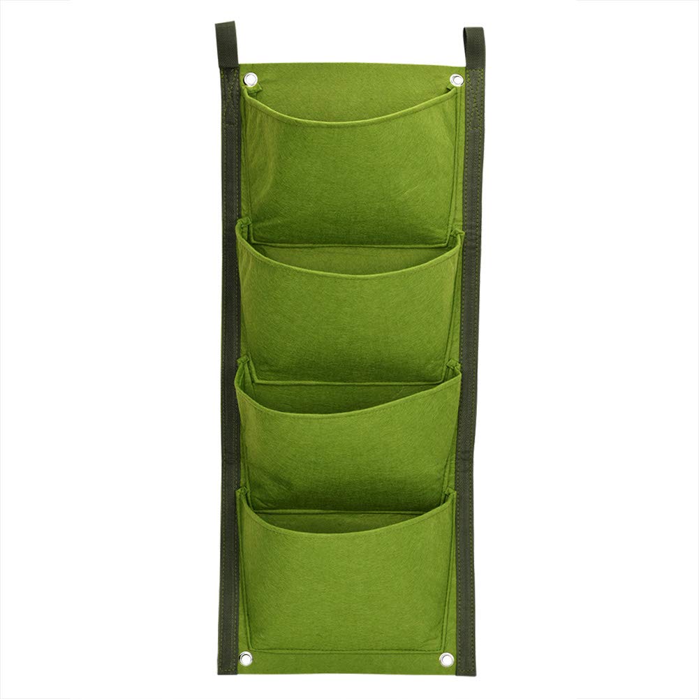Acouto Vertical Garden Wall Kit Hanging Plants Pockets 32x27x5 4 Pocket Vertical Greening Hanging Wall Outdoor Garden Grow Plant Bags Planter
