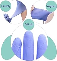 Vista 4 de Nitrile Gloves - 3 Mil - Food Safe & Medical Exam Disposable Gloves - Latex Free Powder Free Non-Sterile