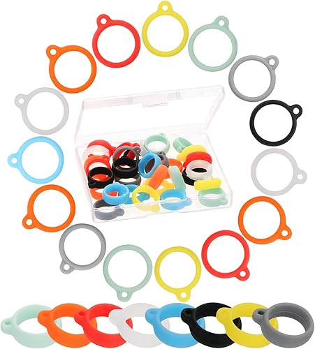BENBO 32 soportes de anillo de goma de silicona antipérdida varios colores multiusos ajustable para bolígrafo banda de goma para bolígrafos