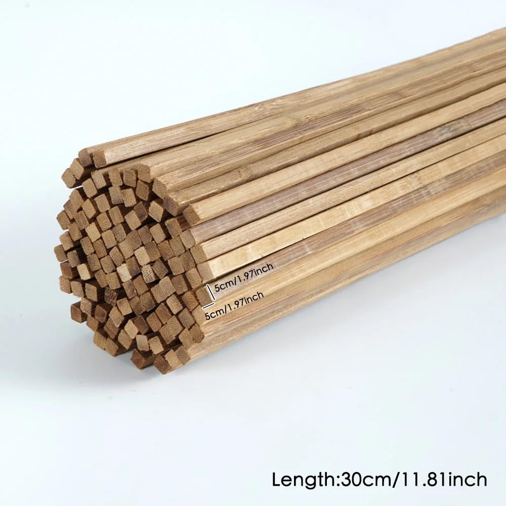 Drewniane szpikulce do majsterkowania, Patyczki drewniane Balsa 50 szt. Wiele rozmiarów Niedokończone lite drewno do majsterkowania