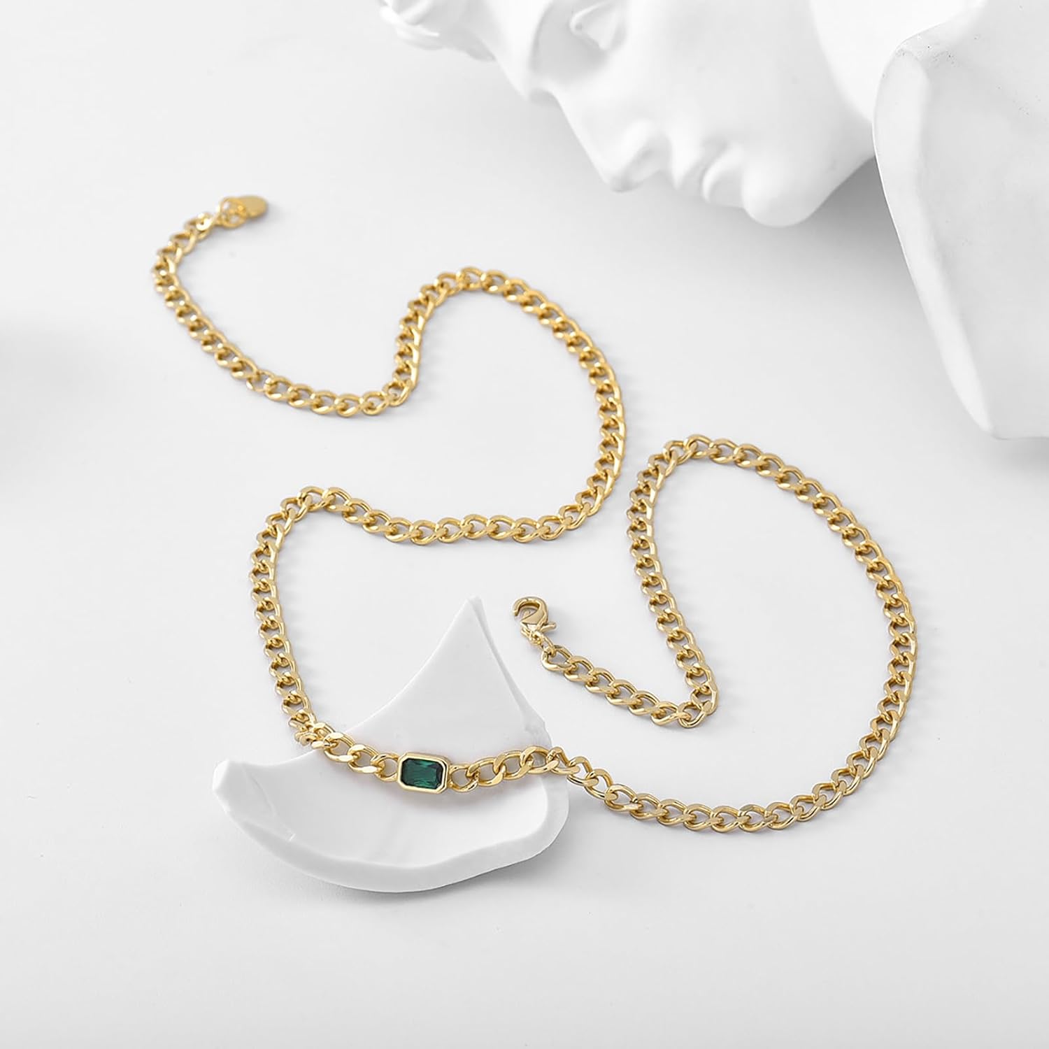 Lit Wall Gold Pendant Necklace for Women 18K Gold Plated Dainty Gold Necklace for Women, Jewelry Gift for Her - Image 5