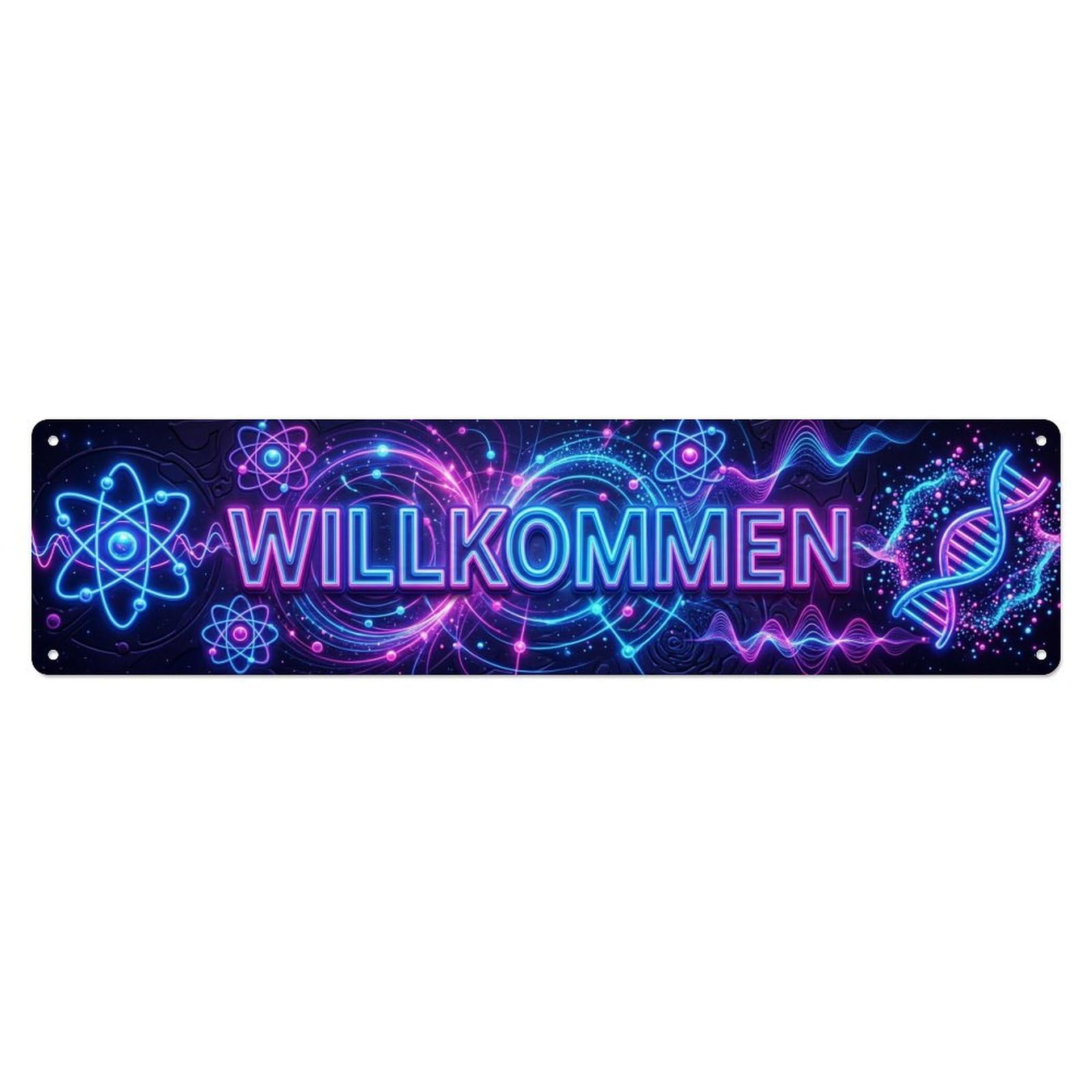 Neon Neon Quantum Field Physics Welcome Metal Tin Sign