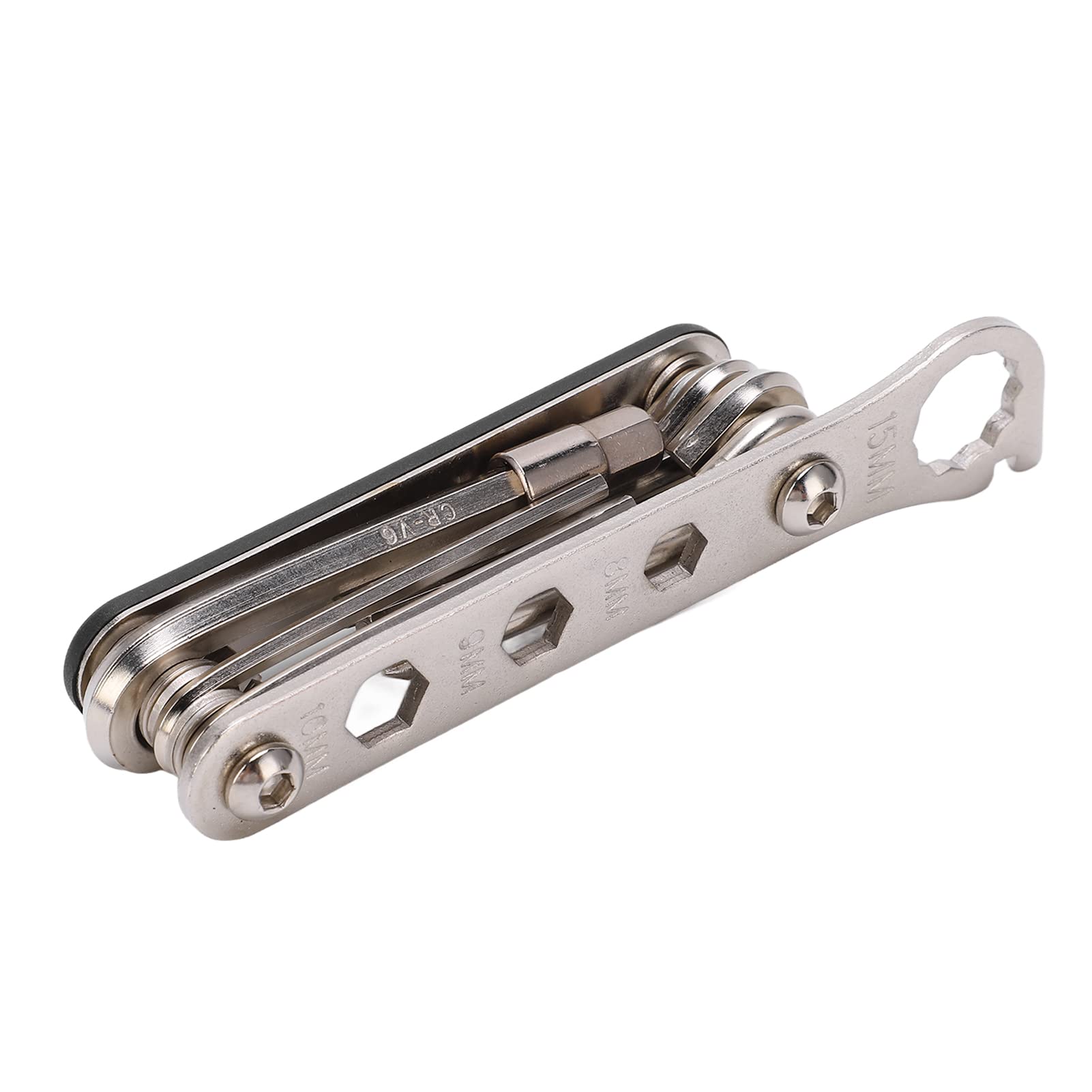 Topyond Multifunctional 12 in 1 Bicycle Repair Tool Kit - Steel Bike Multi Tools with Wrench - Black