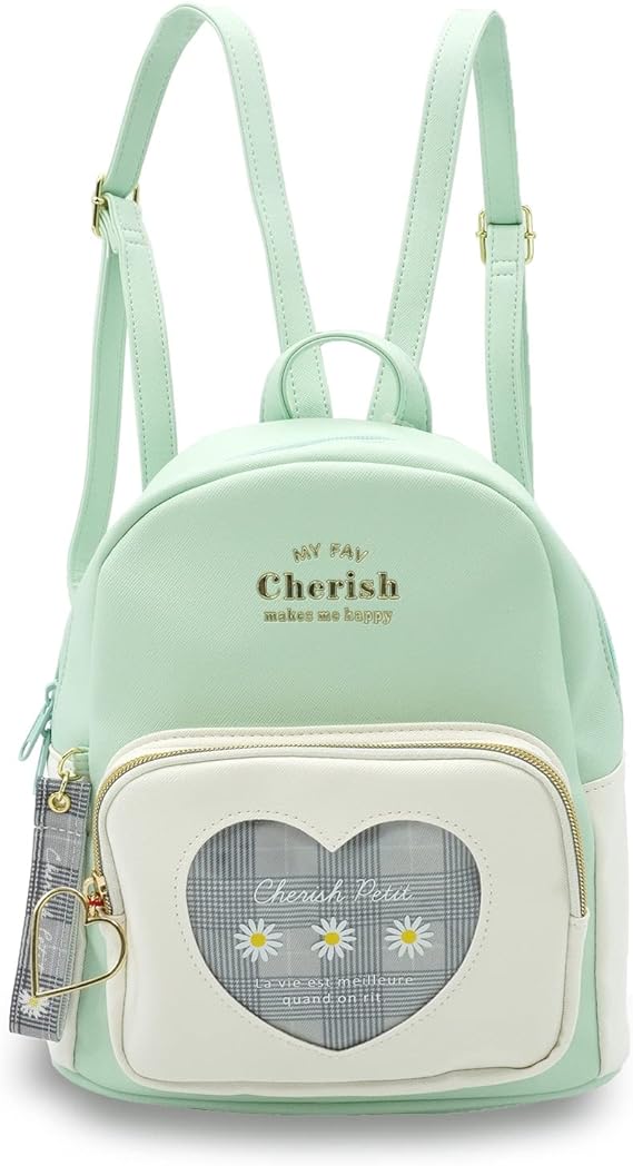 Amazon Co Jp カノンコード クリアハートデイジー ミニリュック リュック 女の子 小学生 女子 Msndu613 グリーン Wh シューズ バッグ