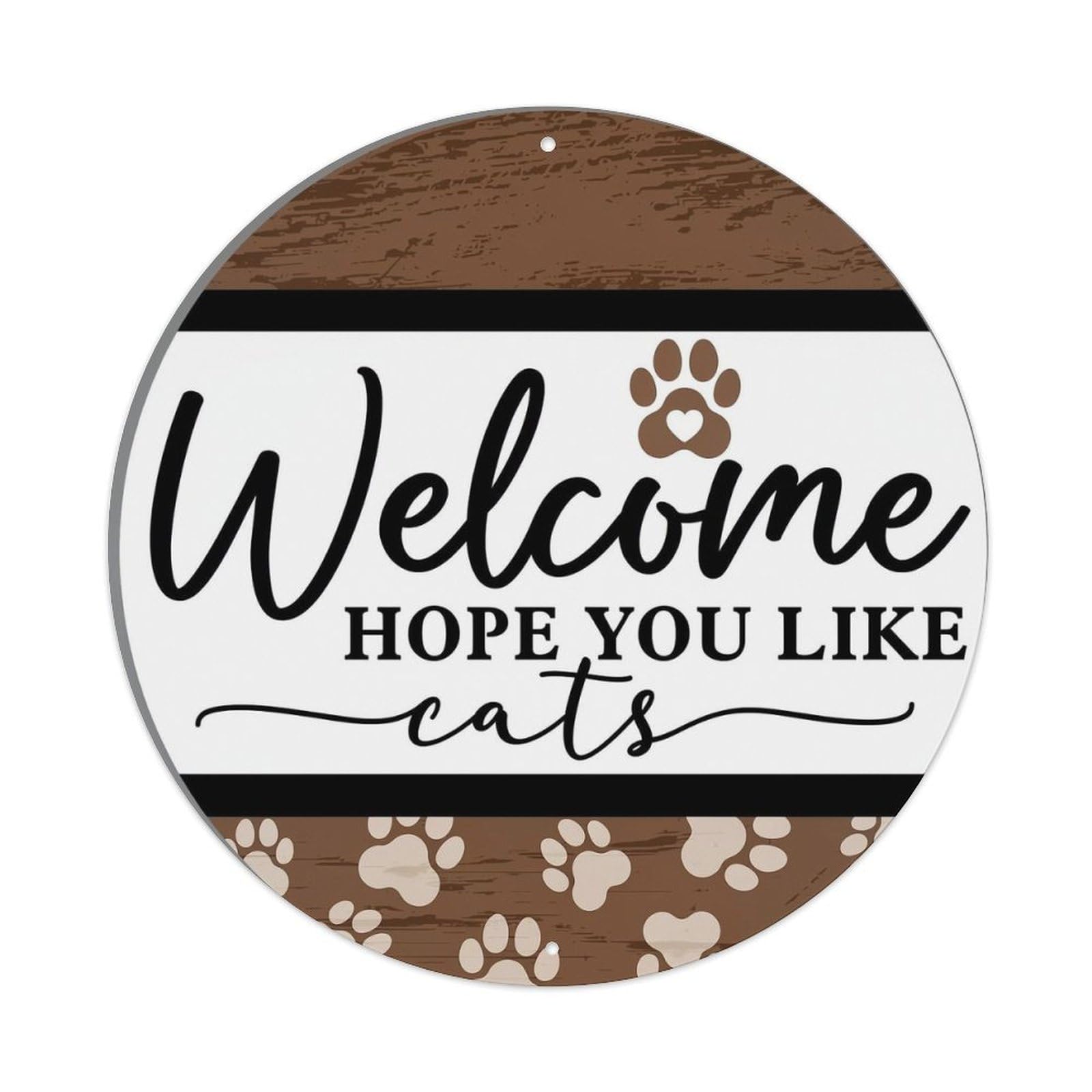 Jdyansheng Vintage Welcome Hope You Like Cats Tin Sign Metal Poster Metal Signs For Home Man Cave Bar Cafe Kitchen Laundry Room Wall Decorations 8X8 Inches