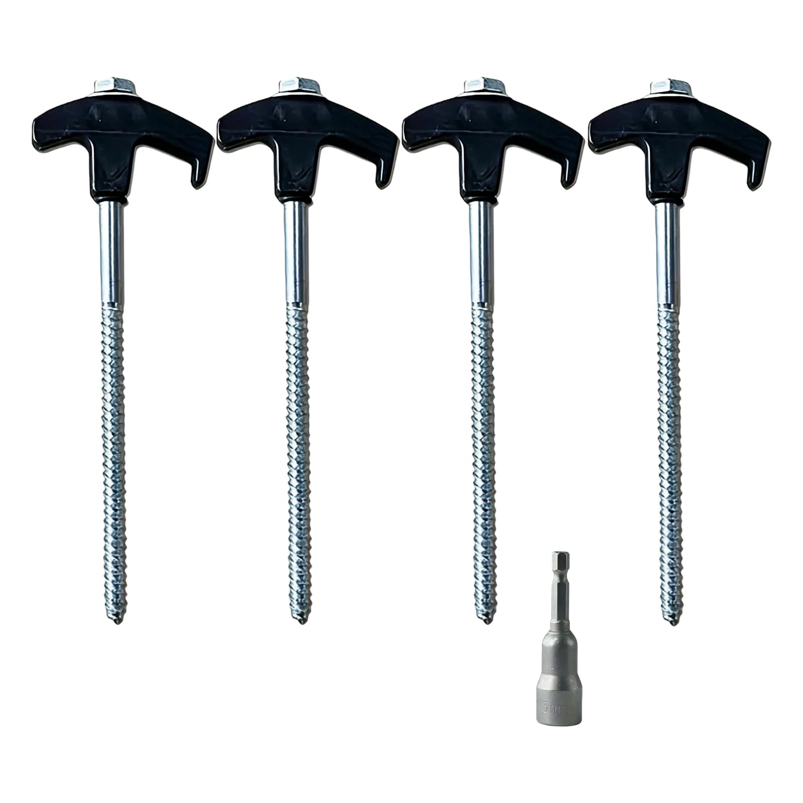 BWANGIAO Carbon Steel Outdoor Tent Stake Heavy Duty Tent Peg for Canopies, Campings, Hikings, Beach Ground Nails
