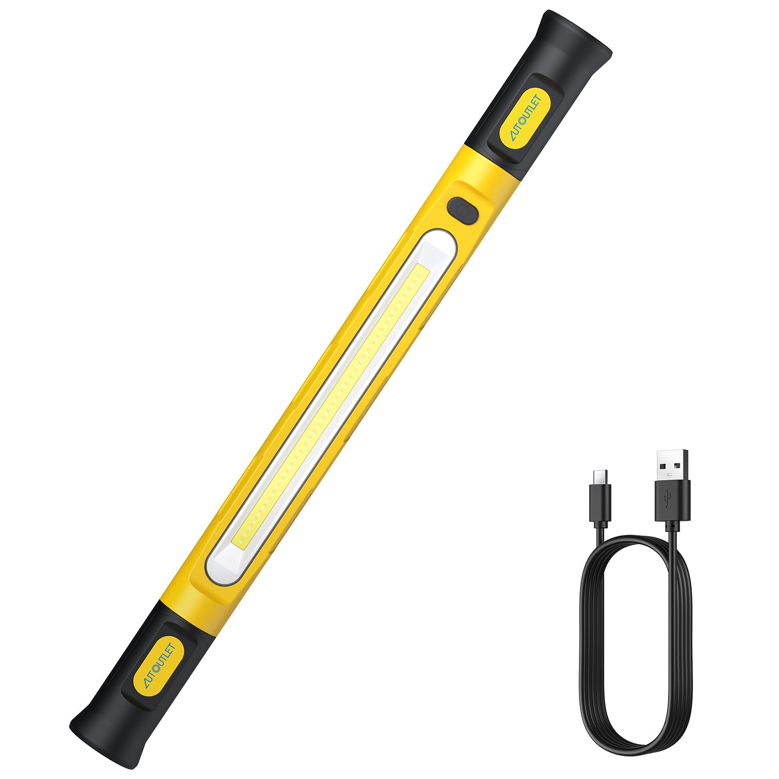 AUTOUTLET Lámpara de Trabajo LED Recargable Magnética 6000mAh 3000 Lúmenes, 3 Colores de Luz, Impermeable Banco de energía de Emergencia con Gancho Giratorio 360° para Taller, Camping y Garaje