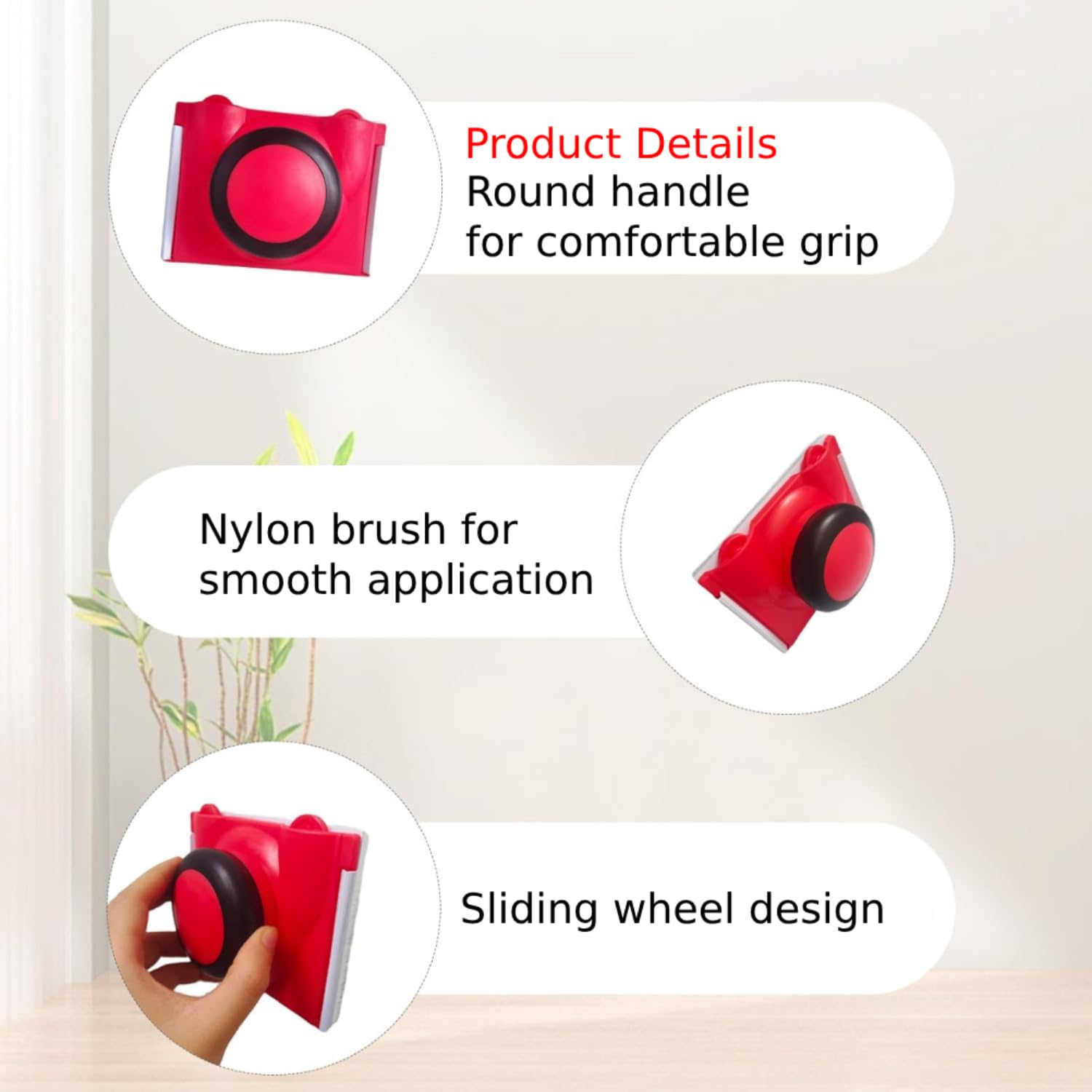 IGXX Outil de Peinture Multifonction pour Bordures de Peinture, Outil de Peinture pour Bordures de Peinture, Outil de Peinture pour Bordures de Peinture, Outils de Coupe pour la Peinture pour(Rouge)