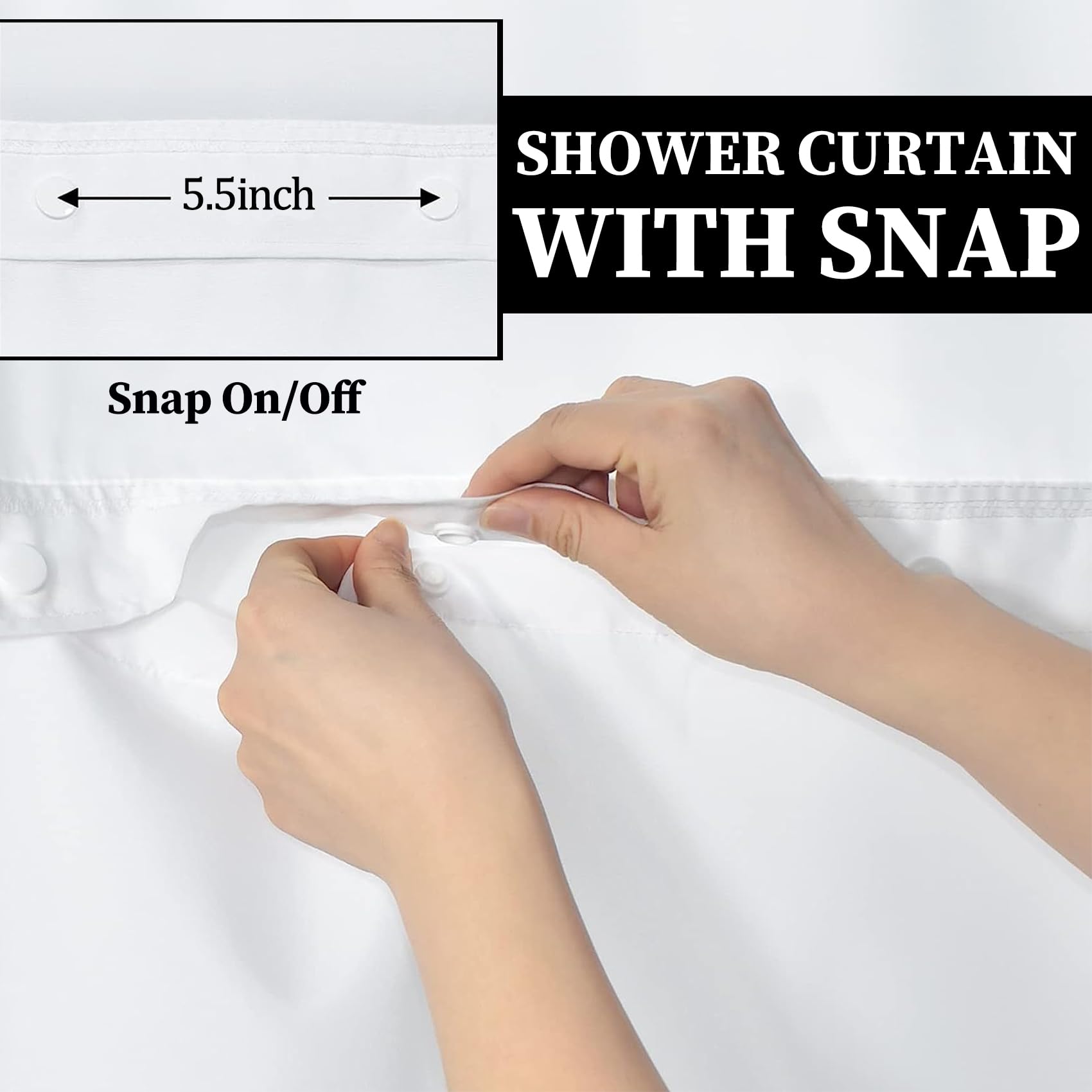 Rideau de Douche 180x210cm sans Crochets avec Doublure à Clipser Motif Monde sous-Marin Double épaisseur imperméable décoratif avec fenêtre Transparente.
