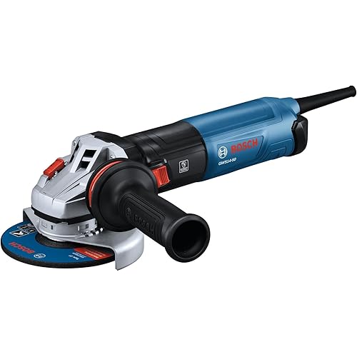 BOSCH GWS14-50 5 In. Angle Grinder | Compact, Powerful 13-Amp Motor with Slide Switch - High Performance for Grinding and Cutting
