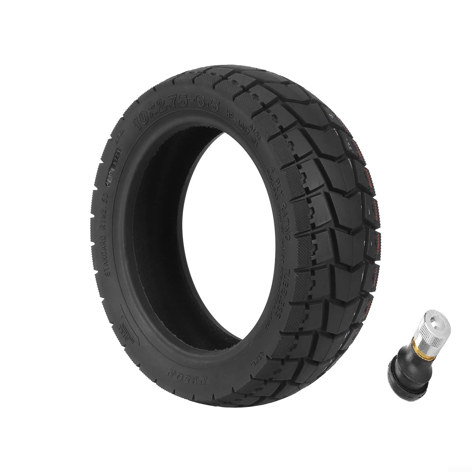 10x2.75-6.5 Tubeless Tire for Kukirin G2 Electric Scooter Shield Pattern Anti-Slip Rubber Tyre Front Rear Wheel Replacement Black(C)