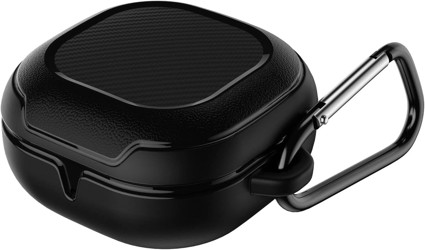 ULHYC Case Cover for Samsung Galaxy Buds2 Pro (2022), Buds2 (2021), Buds Pro (2021), Buds Live(2020), TPU Protective Shockproof Anti-drop Scratch Resistant Case with Lock Clip