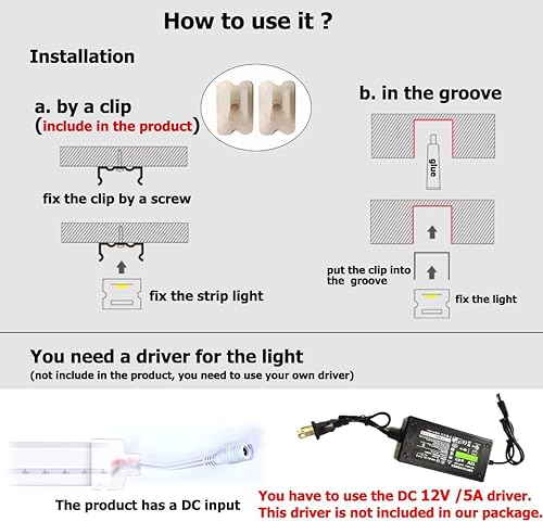 Miniatura 6 de Tira de luz LED de neón blanca, 16.4 pies, 12 V, impermeable, flexible, para decoración de interiores y exteriores, dormitorio, cocina, fiesta,