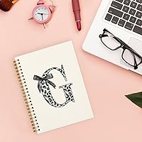 Vista 96 de Bnwepo Initial Leopard Letter T Notebook Journal, Preppy Bow Monogrammed Monogram Gifts for Women, Monogram Notebook Journal, Personalized Notebook
