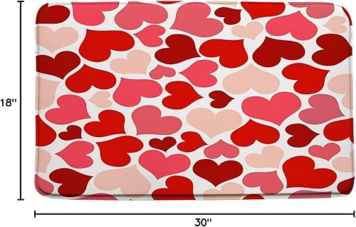 Miniatura 3 de Tapete de baño de corazón de San Valentín, corazón rojo, rosa, romántico, dulce amor para pareja, pareja, boda, festival, decoración de baño, tapete