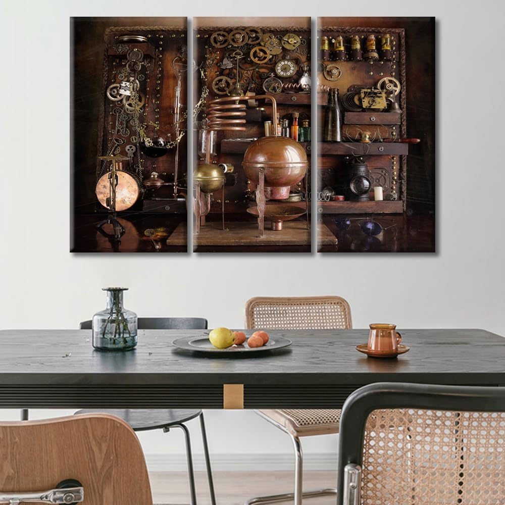 Amazon.com: Steampunk Wall Decor Distiller Prints Wall Art Multi Panel ...