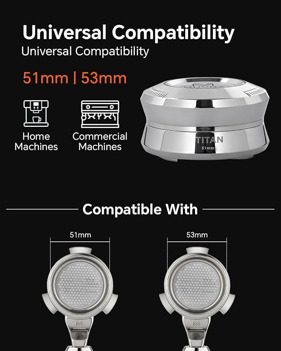 53.3mm Espresso Gravity Distributor Tool, Full-metal, Automatic Depth