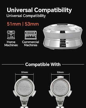 53.3mm Espresso Gravity Distributor Tool, Full-metal, Automatic Depth