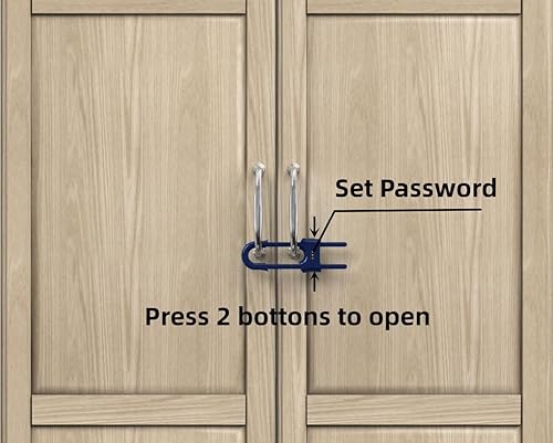 Miniatura 10 de Paquete de 4 cerraduras para puertas correderas a prueba de niños, cerraduras de seguridad para bebé, cerraduras ajustables en forma de U para pomo,