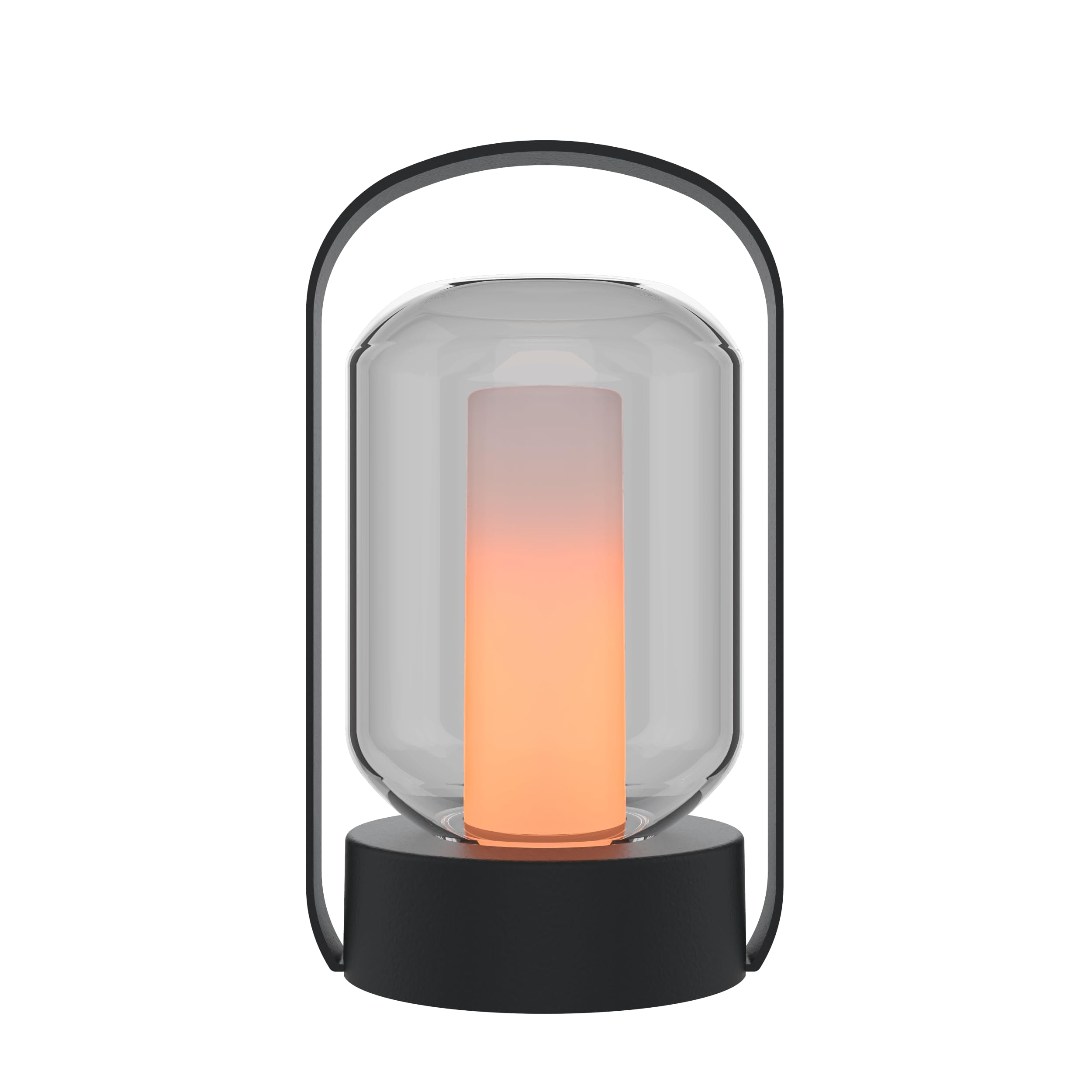 CALEX Lampe de Table Como Rechargeable, Sans Fil, Blanc Effet Flamme, IP54, Batterie, Tactile, Déco Jardin/Salon, Noir