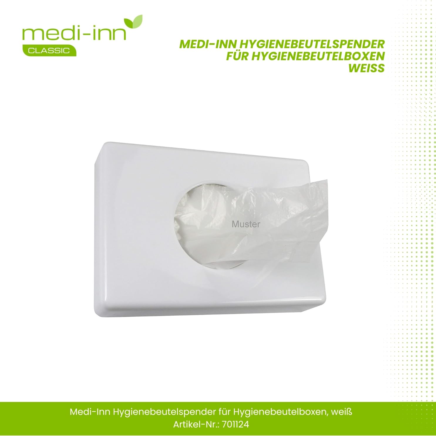 Hygienebeutelbox Supporto 24 Pezzi di Medi Inn Porta Sacchetti Igienici - bianco