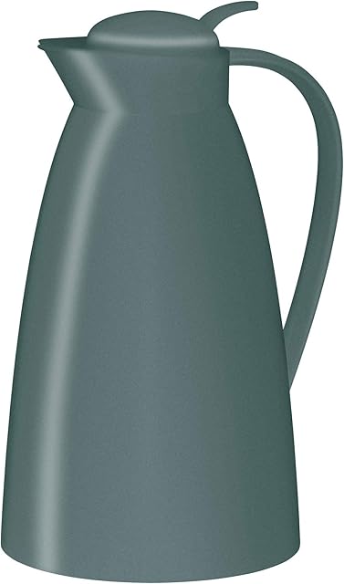 alfi Eco 0825.293.100 Thermos Flask 1 L Blue Plastic with alfiDur Glass Insert Keeps Hot for 12 Hours, Ideal as a Coffee Pot or Teapot, Pot for 8 Cups