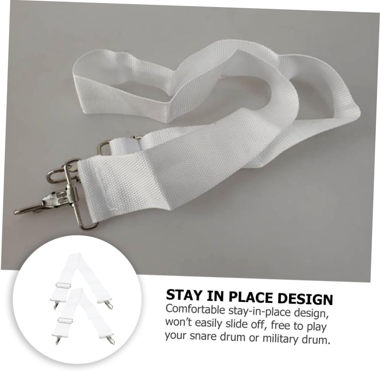 2pcs Adjustable Snare Drum Strap Belt Ergonomic Shoulder Sling for Marching Percussion Instruments Nylon Replacement for Military Drum Universal Fit