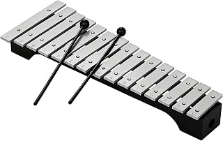 15-Note Xylophone Glockenspiel Professional Percussion Musical Instrument with Mallets and Carrying Bag for Music Teaching Home Entertainment & Beginners Xylophone Glockenspiel Black
