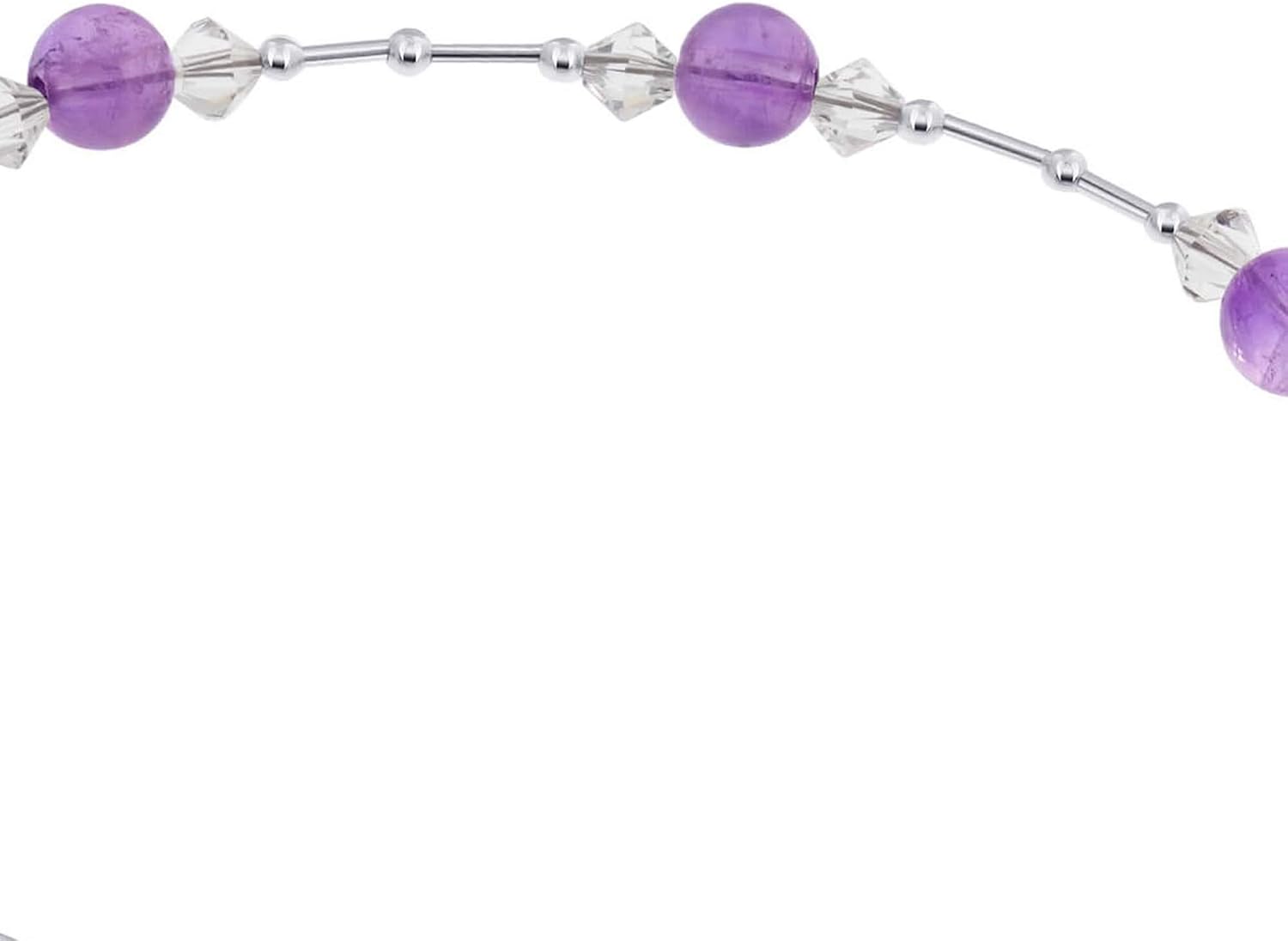 Gem Avenue .925 Silver Anklet 9 to 10.5 Inch with Cat's Eye and Austrian Crystal
