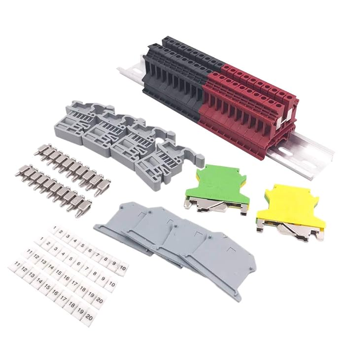 20 Pezzi Blocchi Terminali DIN A Vite Fissa - Isolanti Ignifughi Per Guida DIN - Foto 11