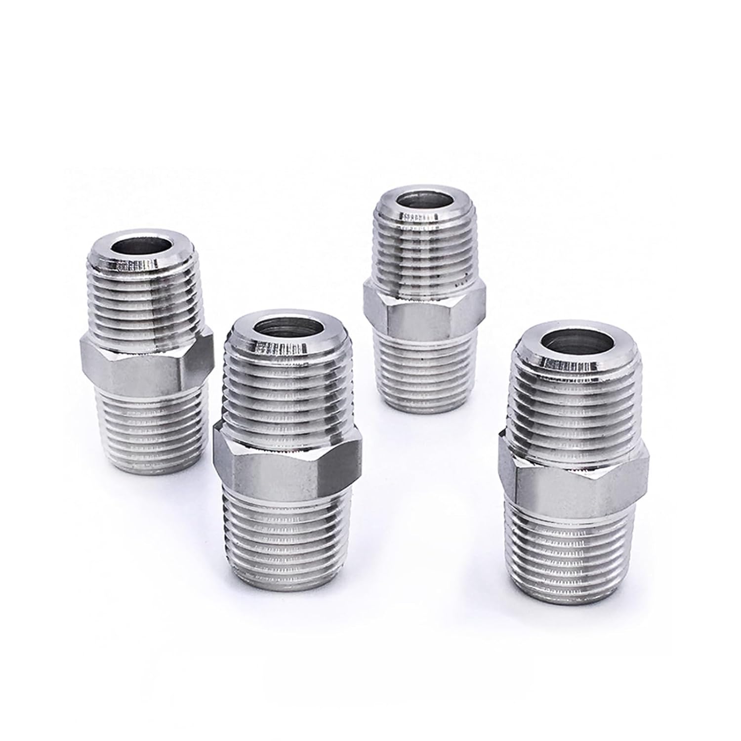 M8/10/12/14/16/18/20/22 Metric Male to Male Thread Hex Nipple Connector 304 Stainless Steel Water Gas Propane Hex Nipple(M18x1.5mm)