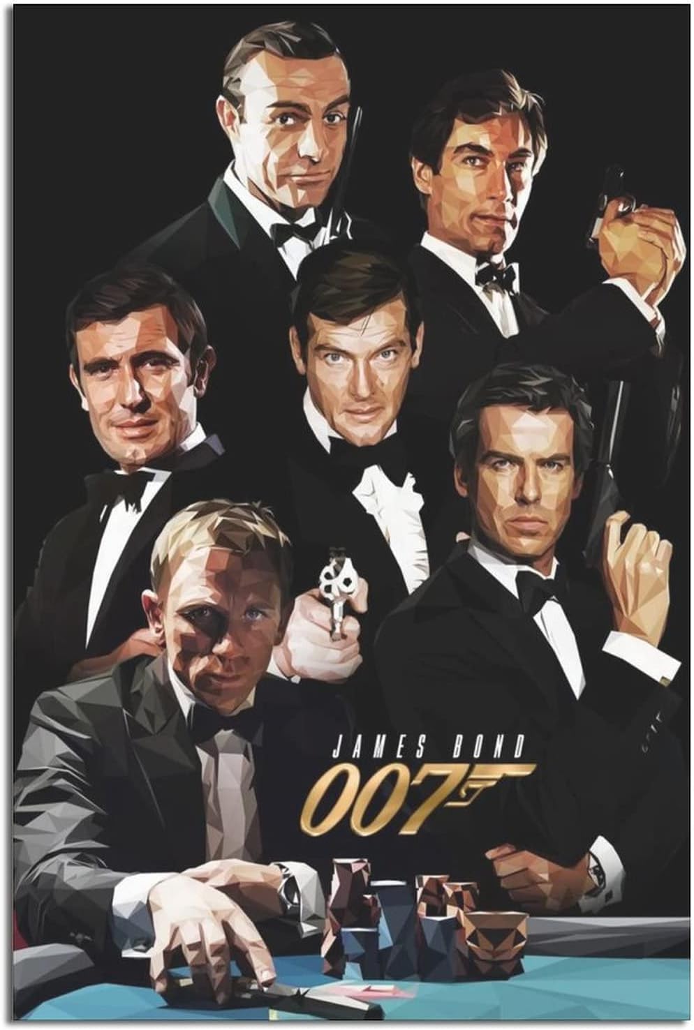 Amazon.com: Movie James Bond 007 Poster Picture Canvas Wall Art Print ...