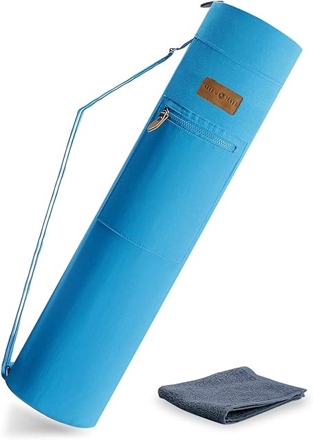 ALLEN & MATE Yoga Mat Bag and Carriers for Women and Men with Face Towel - Portable Multifunction Storage Pockets Canvas Yoga Bags