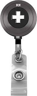 ED ER Med Surg RN Nurse Badge Reel. Black. Heavy Duty Metal Retractable ID Name Badge Reel with Swivel Alligator Clip. Emergency Department/Room Med-Surg. Medical, Surgical, General Registered Nurse