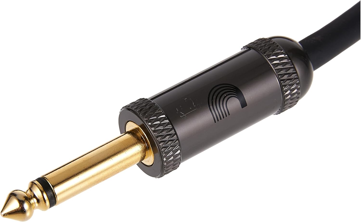 D'Addario Guitar Cable - Guitar Lead - Gold Plated - 1/4 Inch Male to 1/4 Inch Male - Circuit Breaker Cable - 10 Feet/3.05 Meters - Straight End/Right Angle - 1 Pack
