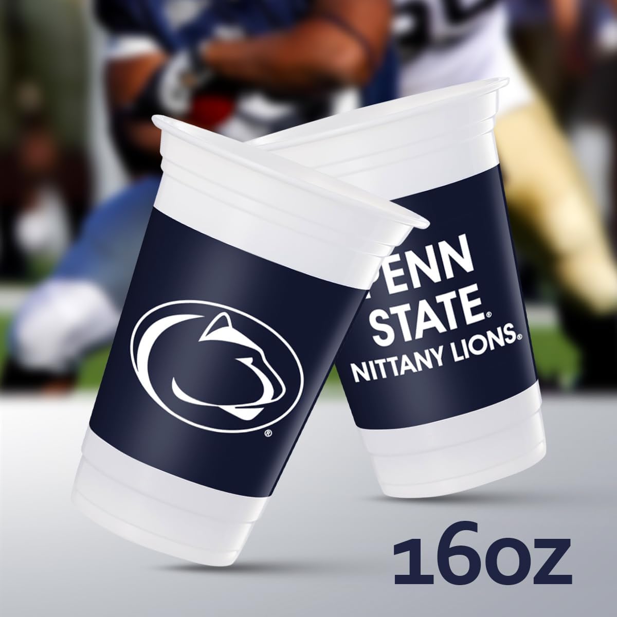 Westrick Penn State Nittany Lions 16oz Plastic Cups, 16 Pack – Officially Licensed Penn State University Disposable Party Cups with Logo – Tailgating, Game Day, Graduation Parties & Fan Celebrations
