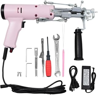 Máquina de tufting, estera de tufting Machine | Kit de arranque eléctrico de corte y bucle con mango giratorio - Suministros de alfombras, kit de costura de alfombras para principiantes y
