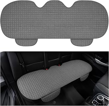 Car Back Seat Cover, Breathable Waterproof Vehicle Rear Bench Protector with Storage Pocket, Comfortable Automotive Back Seat Cushion Pad, Universal for SUV RV Truck Gray