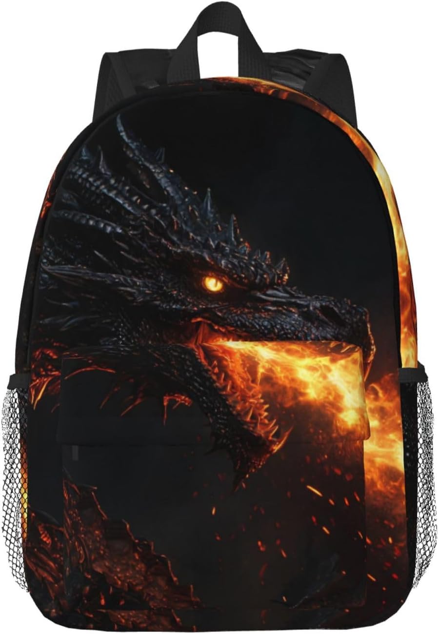 Dragon and fire Laptop Backpack-Lightweight 15 Inch Travel Daypack