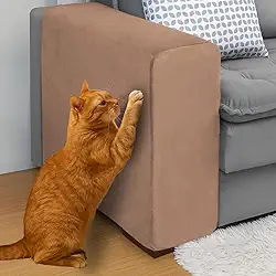 Capa Protetora para Braço de Sofá em Suede Antiarranhões e Conforto Kit 2 Unidades Chocolate