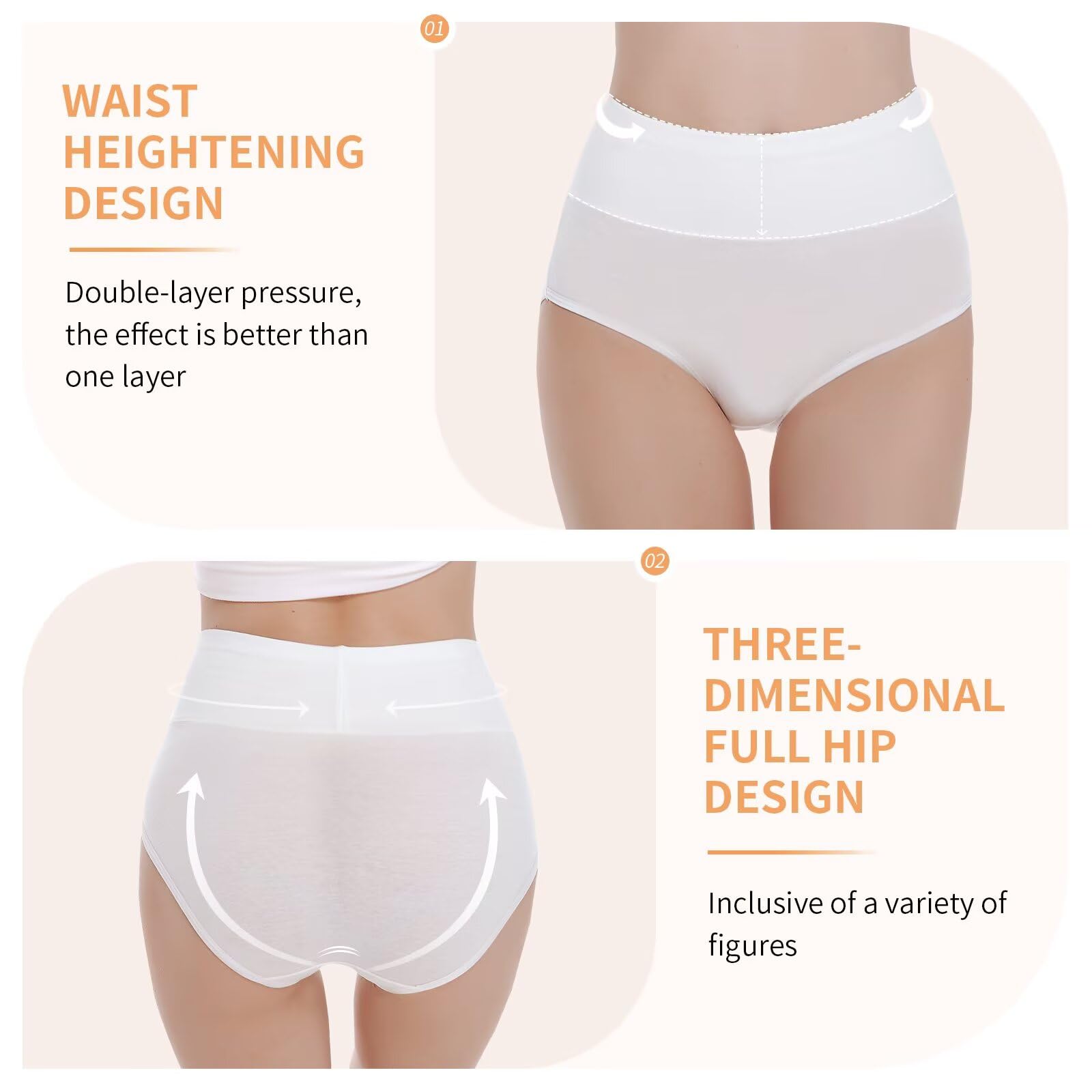 NUOZA Mutande Donna Cotone Vita Alta Slip Pacco da 5 Intimo Culotte Donna Mutandine Elastico Pancia Piatta Underwear