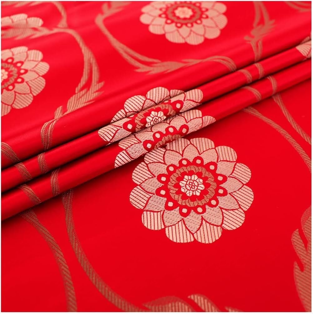 LNNW Silk Satin Fabric 75cm Wide Brocade Fabric for Cheongsam Dress Sewing Crafts Cushions for Dressmaking, Art & Craft, Sewing