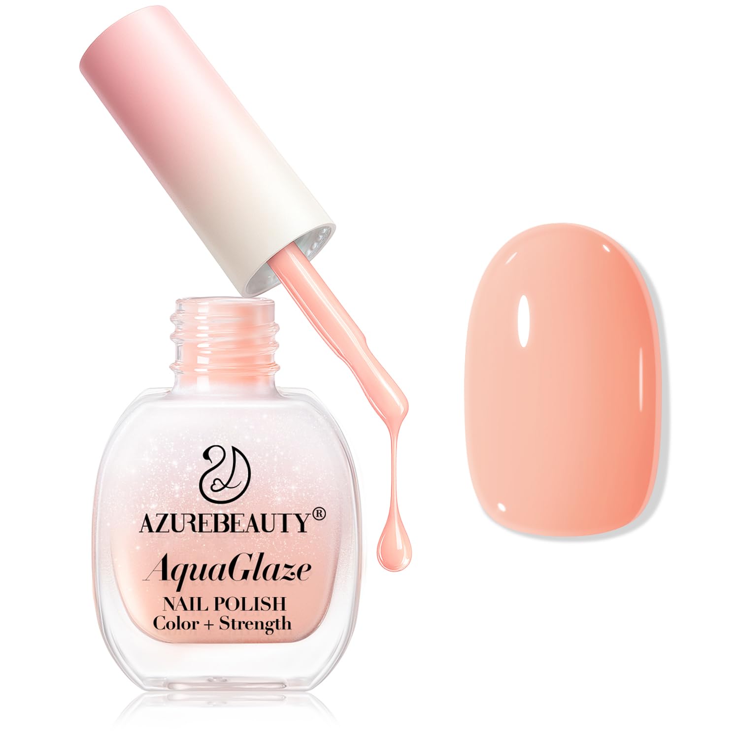AZUREBEAUTY Light Coral Orange Nail Polish Burgundy Natural Quick Dry Nail Strengthening Glossy Finish for DIY Manicure Nail