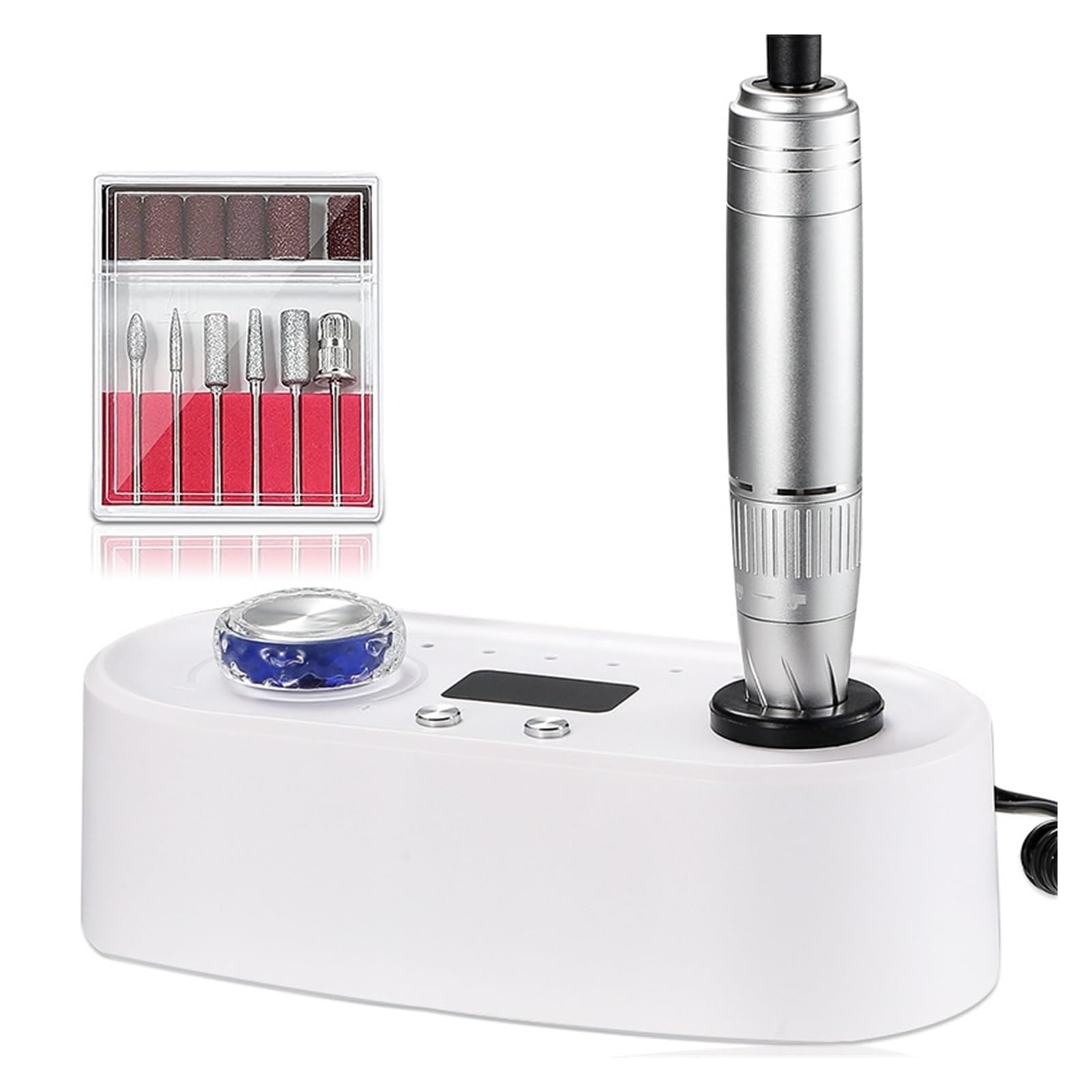 Lima Unghie Elettrico, Trapano for unghie 40000 RPM, lima for unghie elettrica con display LCD della velocità, trapano for manicure e pedicure Efile for unghie acriliche(White)