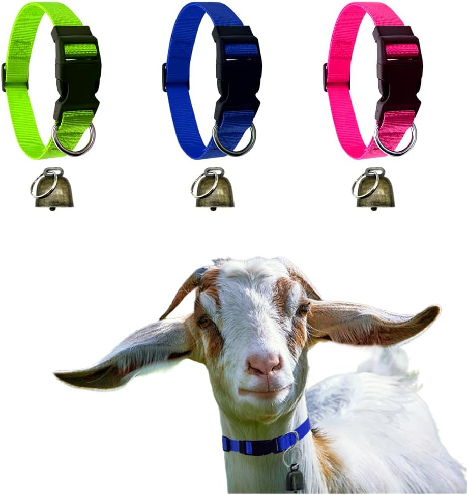 Oisinlas 4 Pack Goat Collar with Bell, Pet Grazing Copper